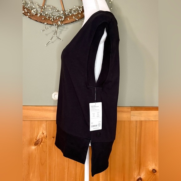 Athleta Black Sleeveless V-Neck Sweatshirt US XS oversized. NWT - Picture 11 of 14